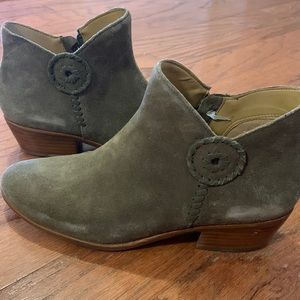 Jack Rogers Olive Suede Booties